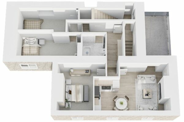 Willow Tree Apartments showhome 3D floorplan